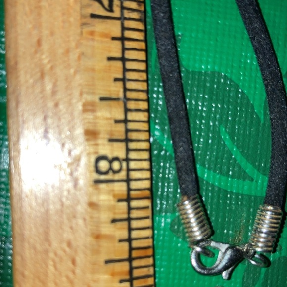 Murano glass fish, multicolored on black suede cord necklace. $25 - Picture 3 of 3